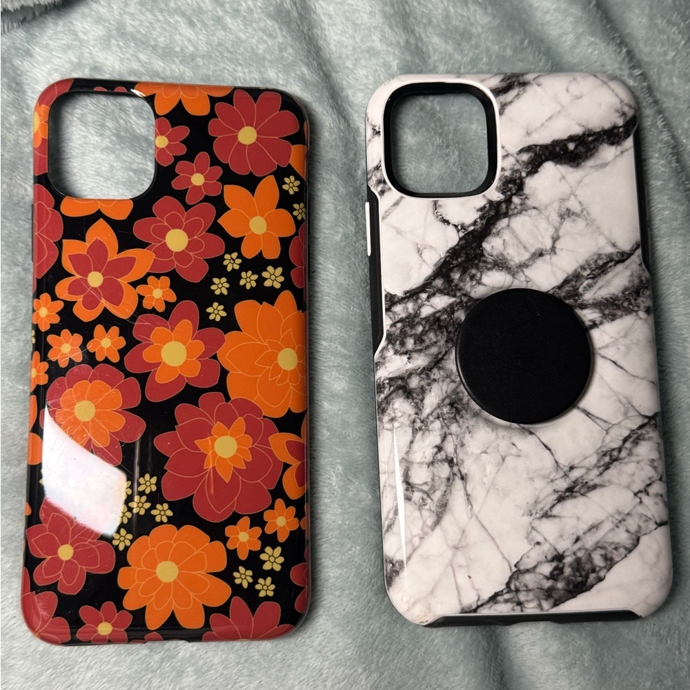 Floral and Marble Phone Case Set I phone 11 pro max